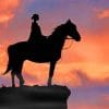 Girl On Horse Silhouette paint by numbers
