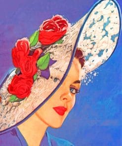 Girl With Floral Sunhat paint by numbers