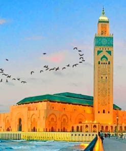 Hassan II Mosque Morocco paint by numbers