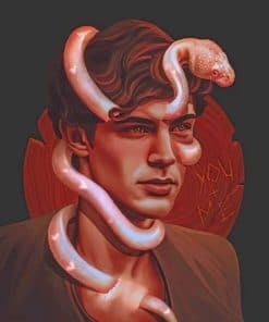 Man With Snake Face Illustration paint by numbers