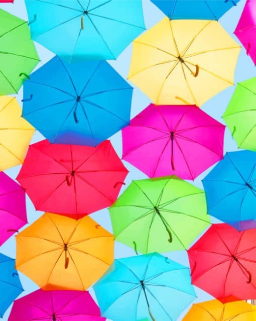 Multicolored Umbrellas paint by numbers