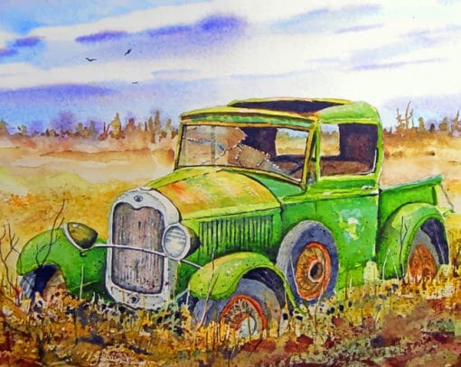 Old Green Truck paint by numbers