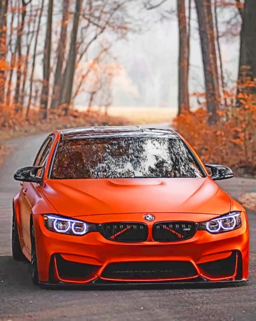 Orange BMW M3 paint by numbers
