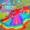 Rainbow Dress paint by numbers