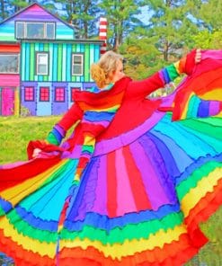 Rainbow Dress paint by numbers