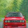 Red BMW M3 In Forest paint by numbers