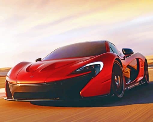 Red McLaren P1 paint by numbers