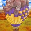 Rhino On Hot Air Balloon paint by numbers