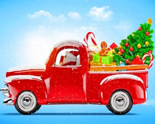 Santa Claus Truck paint by numbers