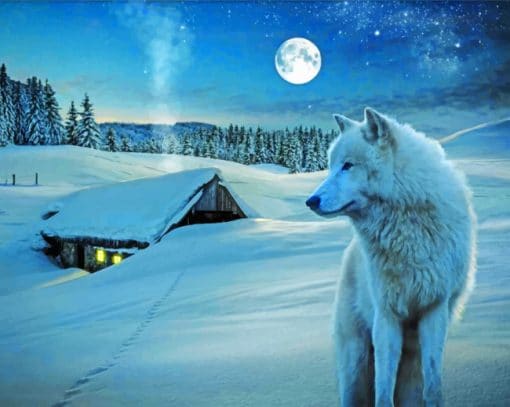 Snow Wolf paint by numbers