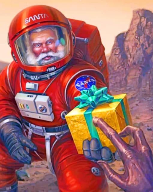 Space Santa Claus paint by numbers