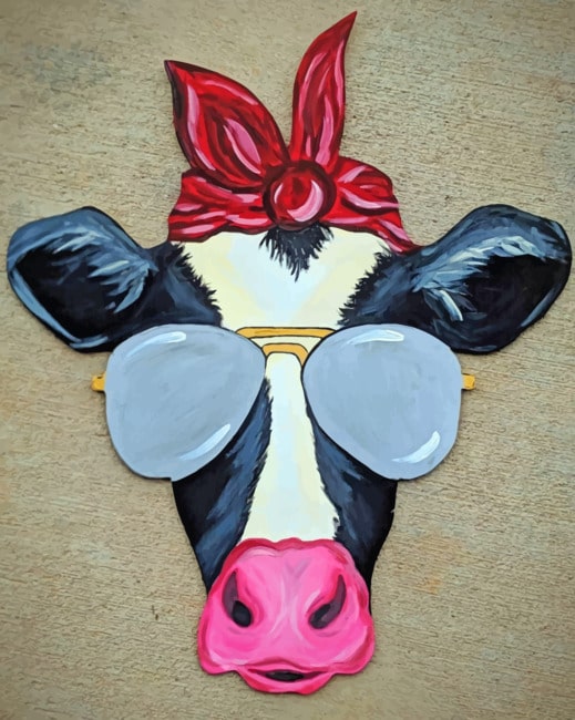 Stylish Cow paint by numbers