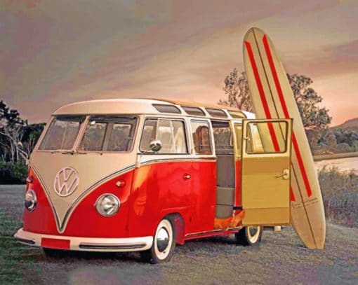 Vintage Red VW paint by numbers
