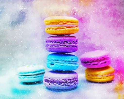 Watercolor Macarons Paint by numbers