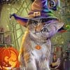 Witch Cat Halloween paint by numbers
