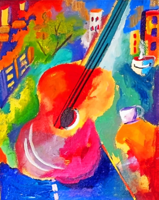 Abstract Guitar paint By Numbers