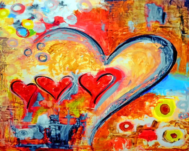 Abstract Hearts paint By Numbers