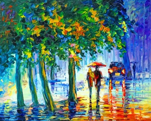 Rainy Stroll paint by numbers