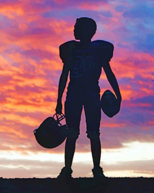 American Football Player Silhouette paint by numbers