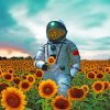 Astronaut In Sunflower Field paint by numbers