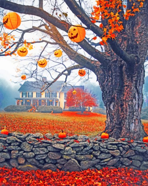 Autumn Halloween paint by numbers