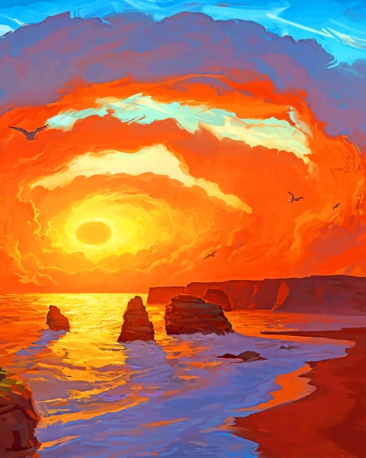 Beautiful Sunset paint By Numbers