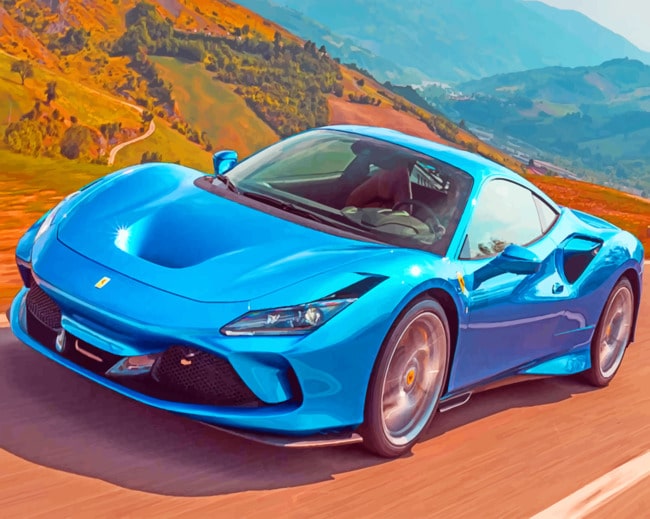 Blue Ferrari paint by numbers
