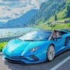 Blue Sport Car paint by numbers