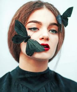 Butterflies On Girl Face paint By Numbers