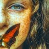 Butterfly On Girl Mouth paint By Number