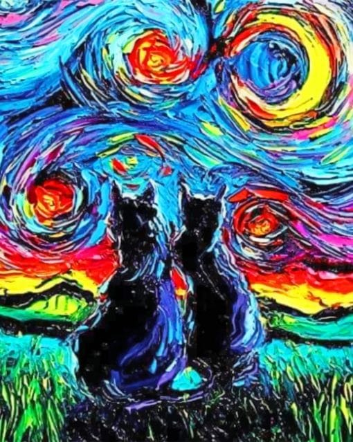 Cats Van Gogh paint by numbers