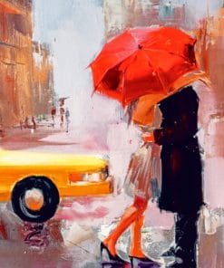 Couple In Rainy Day paint by numbers