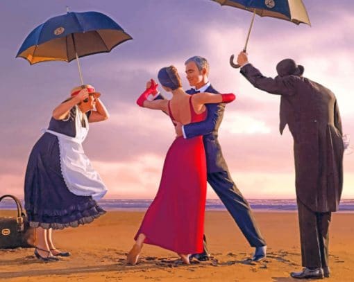 Dancing Couple On The Beach paint by numbers