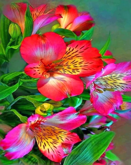 Exotic Colorful Flowers paint By Numbers