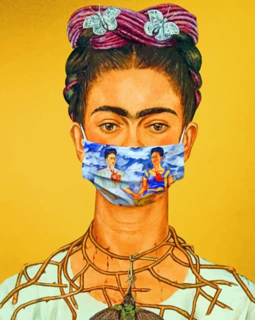 Frida Kahlo With Mask paint by numbers