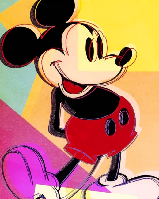 Mickey Mouse Pop Art - Cartoons Paint By Numbers - Modern Paint by numbers