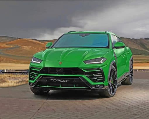 Military Green Lamborghini Urus paint by numbers