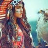Native American Girl With Eagle paint by numbers