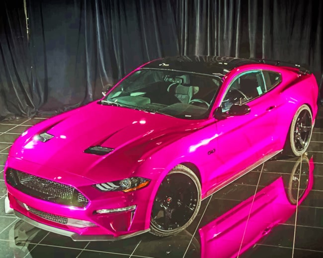 Pink Mustang paint By Numbers