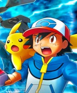 Ash And Pikatchu paint by numbers