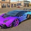 Purple Lamborghini paint by numbers