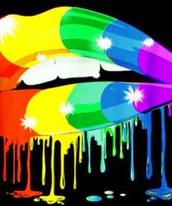 Rainbow Lips paint by numbers