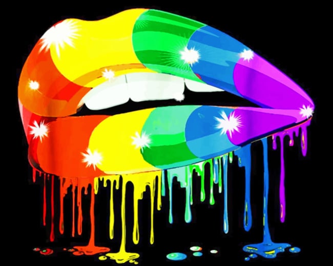 Rainbow Lips - Colorful Paint By Numbers - Painting By Numbers