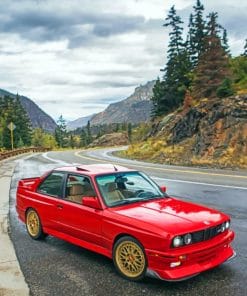 Red BMW E30 M3 paint by numbers