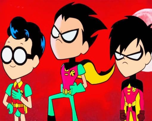 Robin Teen Titans Go paint by numbers