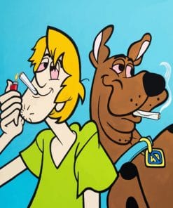 Scooby And Shaggy Smoking paint by numbers