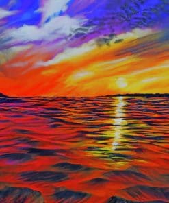 Seascape During Sunset paint by numbers