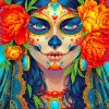Skull Girl With Flowers paint by numbers