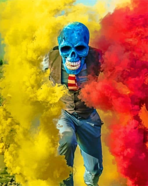 Skull With Smoke Bomb paint by numbers