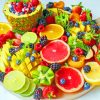 Sliced Fruits On Tray paint by numbers